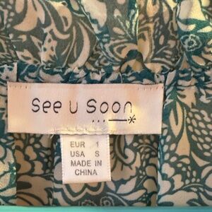 Sophie Rue Teal and White Floral Blouse